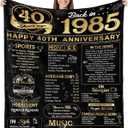 40th Anniversary Blanket Gifts Gift for 40th Wedding Anniversary Ruby 40 Years of Marriage for Wife Mom Husband Dad Couple Parents Grandparents Throw Blankets 60Lx50W Inch Gold