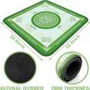 Mahjong Mat, 32.4×32.4 Inch，Mahjong Mat with Rules | Non-slip & Noise Reducing, Thick Natural Rubber, Rollable for Storage, Comes with Carry Bag, Ideal for Poker & Board Games