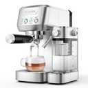 MAttinata Cappuccino Machine 20 Bar, Professional Espresso Machines for Home and Office with Automatic Milk Frothering System, Barista Compact Latte Maker for Coffee Lovers, Stainless Steel-Mattino
