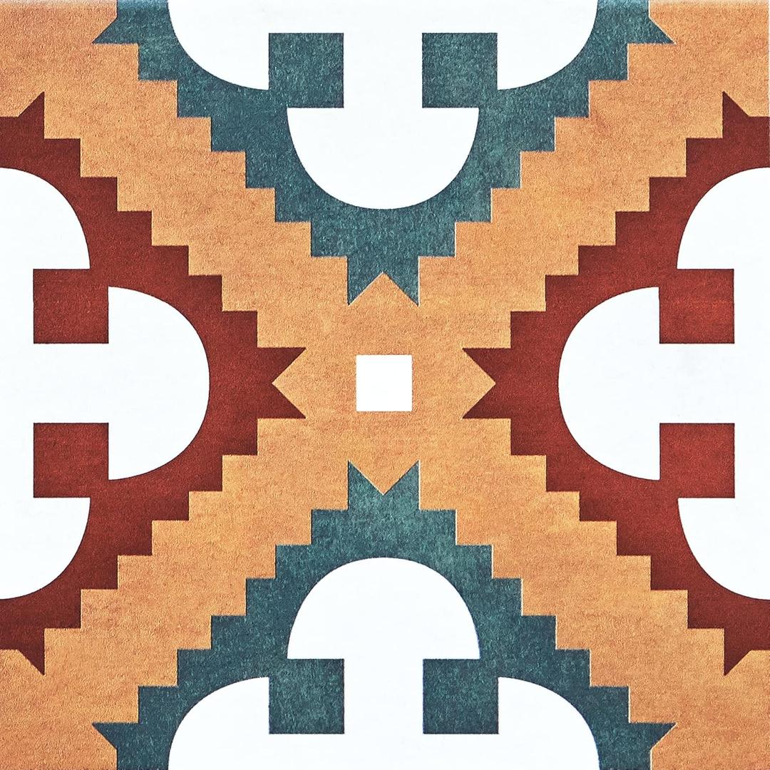 Spanish Portuguese Azulejo Peel and Stick Kitchen & Bathroom Backsplash Decals Tile Stickers Set of 16 pcs (5.9, 69)