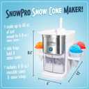Nostalgia SnowPro Electric Shaved Ice & Snow Cone Maker 64-Ounce Ice Shaving Capacity, 4 Reusable Cones, Side Shelves, and Scoop Included