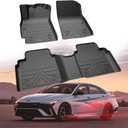 Floor Mats for Hyundai Elantra 2021-2026 (Not for Hybrid) & Hyundai Elantra N 2022-2025, All Weather Protection TPE Car Mats Custom Car Liners Accessories, Front & 2nd Row Floor Liners Set