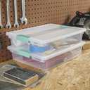 STERILITE 19638606 Large Clip Box, Clear with Blue Aquarium Latches 2 pieces (Large)