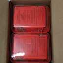 Pyrex (3) 7210 3-Cup Glass Food Storage Dishes & (3) 7210-PC Red Plastic Food Storage Lids (3 cup, Box of 6 Containers)