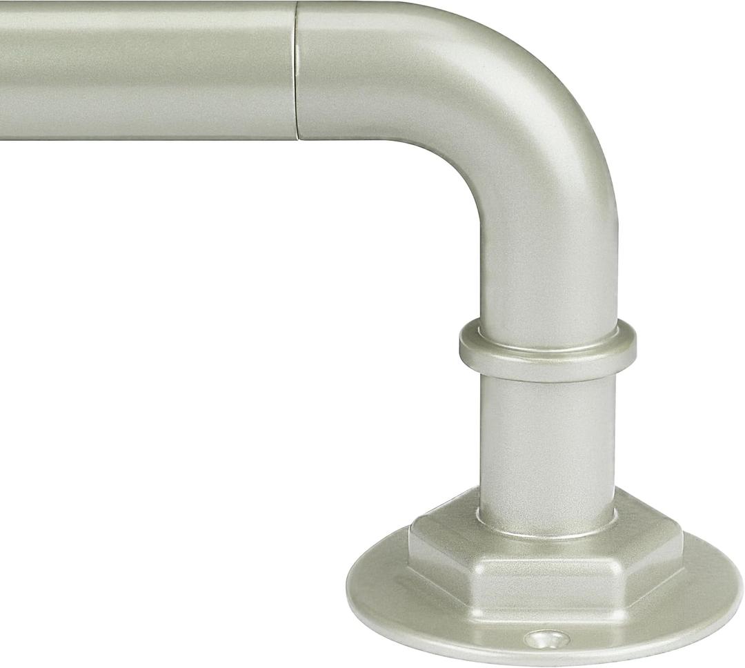 Curtain Rods for Windows 16 to 88 Inches Adjustable Blackout Wrap Around 1 Inch Diameter Curtain Rod, Brushed Nickel