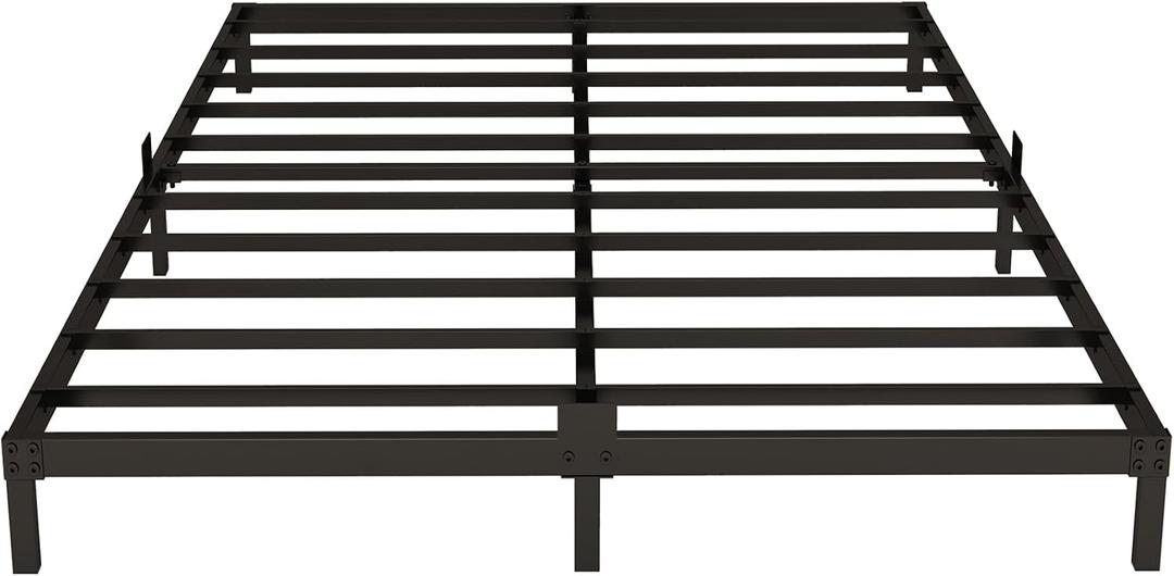 6 Inch Bed Frame Full Size Low Profile, Metal Platform Low Bed Frame, Heavy Duty Support Low Profile Bed Frame, No Box Spring Needed, Noise Free, Easy Assembly, Prevent Mattress from Sliding