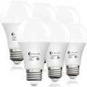evelor 6 Pack LED Light Bulbs,60 Watt Equivalent Daylight 5000K,A19 | Dimmable,Efficient 9W,800 Lumens White E26 Base LED Bulbs,15000 Hours,Ideal for Bedroom Living Study Room