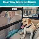 Dog Barrier for Car Back Seat & Cargo Area with Wider Coverage, Universal Fit for Car, SUV & Truck, Dog Car Divider with Chew-Proof Transparent Net and Sturdy Metal Frame for Backseat & Trunk