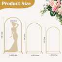 Metal Arch Backdrop Stand Set of 3 (6FT, 5FT, 4FT), Gold Wedding Arch for Ceremony, 3 Pack Balloon Arch Stand for Birthday Party, Baby Shower, Graduation, Floral Arched Frame for Event Decor