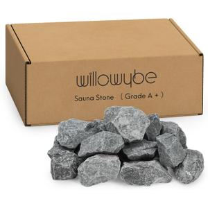 WILLOWYBE Sauna Stone Rock Grade A+ Roughly 35lb/16kg, Sauna Accessory