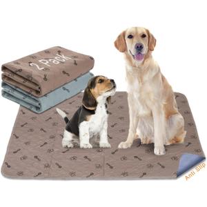 Peepeego 2Pack 36x36 Dog Pads Washable and Free Dog Comb, Reusable Puppy Pads with Fast Absorbent, Waterproof, Non Slip Incontinence Pads for Training, Whelping, for Playpen, Crate, Kennel