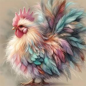 Acelii 5D Diamond Art Kits for Adults Beginners Colorful RoosterDIY Full Round Drill Diamond Painting Kits Cock,Chicken Paint by Diamonds Dots Gem Art Crystal EasyHome Wall Decor 11.8X11.8 Inch