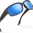 KastKing Skidaway Polarized Sport Sunglasses for Men and Women,Ideal for Driving Fishing Cycling and Running,UV Protection (Color: Frame: Matte Blackout / Lens: Smoke Base - Ice Mirror)