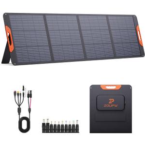 200 Watt Portable Solar Panel for Power Station,RV Essentials,200W 20V Foldable Solar Charger with Solar Cable,23.5% High Efficiency IP67 Waterproof 4 Kickstands for Camping RV Road Trip