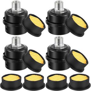 4 Pack Air Compressor Silencer, 1/2'' Air Compressor Intake Filter Silencer and 20mm Filter Noise Muffler Replacement Parts