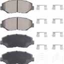 Front Ceramic Disc Brake Pads Set for Honda Accord 2.4L 2003-2017(US Vehicles Only), Civic 2012-2021, CR-V 2002-2016, Element 2003-2011, Pilot 2003-2008, for Acura ILX 2013-2015, 4PCS(With Hardware)