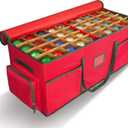 Christmas Ornament Storage Box -Up to 160 Holiday Ornaments with Adjustable Dividers & 6 Pockets Large Capacity Storage Container for Christmas Decorations Toys Gift Wrap Organizer