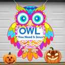 Halloween Trunk Or Treat Car Decorations Kit, Owl Christian Trunk or Treat Car Decorations Kit for Suv Archway Garage Door Halloween party decorations Religious
