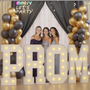 Graduation Decorations 2026, 4FT PROM Marquee Letters for Prom Decorations 2026, PROM Letters with Light for Preschool High School Prom Party Decor, Large PROM Sign