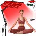BEICHEN Red Light Therapy for Body and Face, 660nm 850nm 940nm Infrared Redlight-Therapy Lamp Device with Large Panel and Stable Stand at Home, Idea Gift for Women Wife Mom Sister Girlfriend (L)