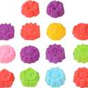 14Pcs Mini Size Silicone Molds, 2 x 0.8 inch Cupcake Multi Flower Shapes Baking Cups Non-Stick Donut Wrapper Mold Muffin Liners