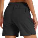 TACVASEN Women's 5" Hiking Shorts Quick Dry UPF 50+ Lightweight Athletic Shorts with Pockets Golf Casual Workout Summer (Black, M)