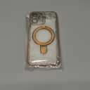 Magnetic Case for iPhone 15 Pro Max with Invisible Stand [Military Drop Protection][Compatible with MagSafe] Full Camera Protection Clear Soft TPU for iPhone 15 ProMax Case 6.7 Inches-Gold