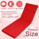 SmoothNovelty 2 Pcs Indoor Outdoor Chaise Lounge Cushions Sponge Bench Outdoor Furniture Chaise Cushions Patio Chair Furniture Replacement (Bright Red), 14.37 x 11.02 inches