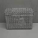 ELLDOO Crystal Wedding Card Box with Heart Lock, Money Card Box Treasure Chest Style Silver Gift for Wedding Receptions, Centerpiece Decor, Anniversary, Keepsake, Gift Display Box