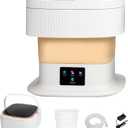 Portable Washing Machine Mini Washer for Apartments - Compact, Foldable Countertop Clothes Washer & Dryer Combo, Small Lavadora Portatil, Handheld Laundry Machine (Khaki, Large)