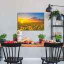 sechars Sunflower Canvas Wall Art Sunrise in Field Landscape Picture Painting Print Modern Living Room Decor,Framed Ready to Hang, 36"L x 24"W