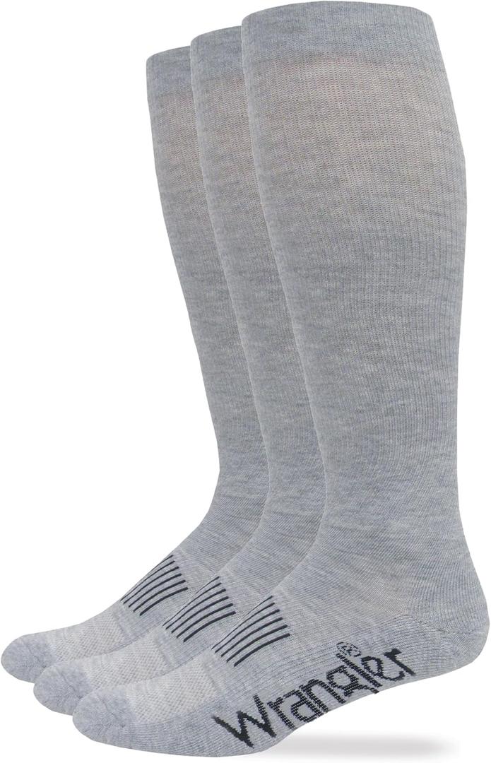 Wrangler Men's Western Boot Socks (Three Pairs) (Grey)