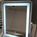 ROLOVE 22x18 Inch Vanity Mirror with Lights, 3 Color Dimmable LED Lighting, Smart Touch Control & 360 Rotation, Large Makeup Mirror for Bedroom, Dressing Room (White)