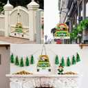 Geelin St. Patrick's Day Wooden Sign for Front Door Hanging Shamrock Truck Sign Colorful Farmhouse Seasonal Door Wreath for Home Indoor Outdoor Wall Window Shop Decoration