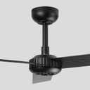 TALOYA 52 inch Modern Ceiling Fan with Lights,Remote Control,3 Metal Blades,Black Finish,6-Speed,Dimmable, Noiseless Reversible DC Motor,Indoor/Outdoor Ceiling Fan for Living Room Bedroom patio