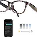 AI Smart Wireless Bluetooth Translation Glasses for Men/Women with Speakers/Bluetooth&140+ Languages Translation Sports/Travel/Drive/Busniess (C3+AI+Color Change Lenses+Daimao)