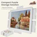 ALL4JIG 1500 Pieces Lightweight Rotating Plastic Puzzle Board with 6 Sliding Drawers and Protective Cover, 360° Lazy Susan Design, 25.98"×34.25” Portable Spinning Puzzle Table for Adults, Ideal Gift