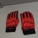 HANDLANDY Anti Vibration Gloves, SBR Padding, TPR Protector, Mechanic Work Gloves (Large, Black) (2X-Large (Pack of 1), Red)