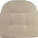 Klear Vu Omega Non-Slip Chair Cushions, Assembled in USA, U-Shaped Skid-Proof Seat Pads for Dining Room, Kitchen, Office, 15"x16" 4 Pack Linear Stone 4 Count