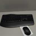 Wireless Keyboard and Mouse Combo,2.4G Full Size Wave Keys Ergonomic Keyboard with Wrist Rest for Natural Typing, 3 DPI Adjustable Ergonomic Silent Mouse for Computer/Laptop/Windows/Mac (Black)