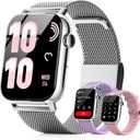 Smart Watches for Women, 1.83" HD Fitness Tracker (Answer/Make Calls), 120+ Sport Modes with Heart Rate/Sleep Monitor, IP68 Waterproof, Fitness Watch for iOS Android, Silver