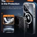 TORRAS Shockproof for iPhone 15 Pro Max Case Clear [Military-Grade Drop][Compatible with MagSafe][Yellowing Resistant] Hard PC Back, White Bumper Phone Case iPhone 15 Pro Max, Clear