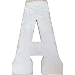 ABELOTS Large Wood Letter Distressed White Wash Alphabet Wall Dcor Monogram Letter Alphabet Letters Free Standing Letters Wall Letters (A)
