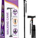 Allay Walking Cane for Men & Women - Foldable, Adjustable, Collapsible Walking Canes for Seniors Balance, Free Standing, Pivot Tip, Heavy Duty, with Travel Bag | Walking Sticks for Seniors & Adults