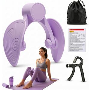 Thigh Master with Hand Gripper, Pelvic Floor Muscle Thigh Trainer, Inner Thigh Exerciser Equipment for Women & Men, Home Gym Workout Equipment, Hip & Glute Toner