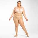 3 Pairs Plus Size Pantyhose for Women 30D - Sheer Tights Control Top, Extra Wide Waistband, Reinforced Toe