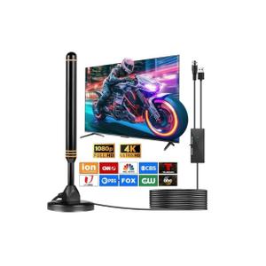 TV Antenna Indoor Antenna for Smart TV for Long Range Reception and All Smart TVs HD Digital Antenna with Amplifier Signal Booster for Local Channels Supports 4K 1080p-(Orange)