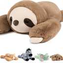 Niuniu Daddy 20" | 3.3 Pound Weighted Sloth Stuffed Animal Plushie for Adults & Kids, Large Weighted Lap Pillow for Comfort, Soft Sensory Stuffy Toy as Gift for Holidays