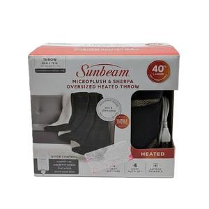 Sunbeam Microplush Sherpa Oversized Heated Throw Size 60x70 in