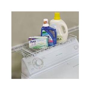 Household Essentials 05100 Rear Display Over-The-Washer Storage Shelf | Organize and Store Laundry Room Supplies | White